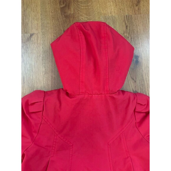 VTG 70s Rothschild Red Girls Coat (6X) Union Made ILGWU, Lined Hood Swing Coat - Picture 16 of 16